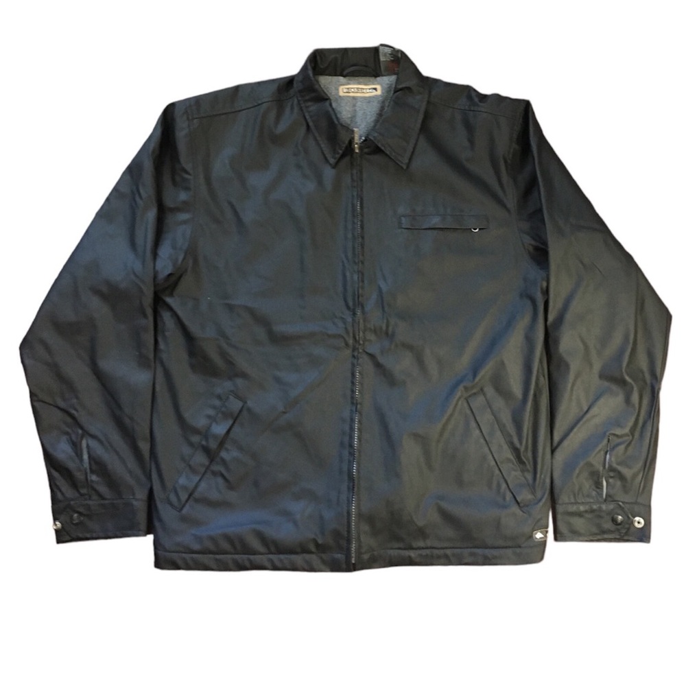 Quiksilver Motorcycle Jacket Mens Large Black Fleece Lined Pockets Outdoor